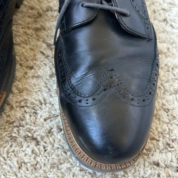 Men's Cole Haan Grand Wingtip Black Leather Oxford Size 10 - Picture 4 of 12